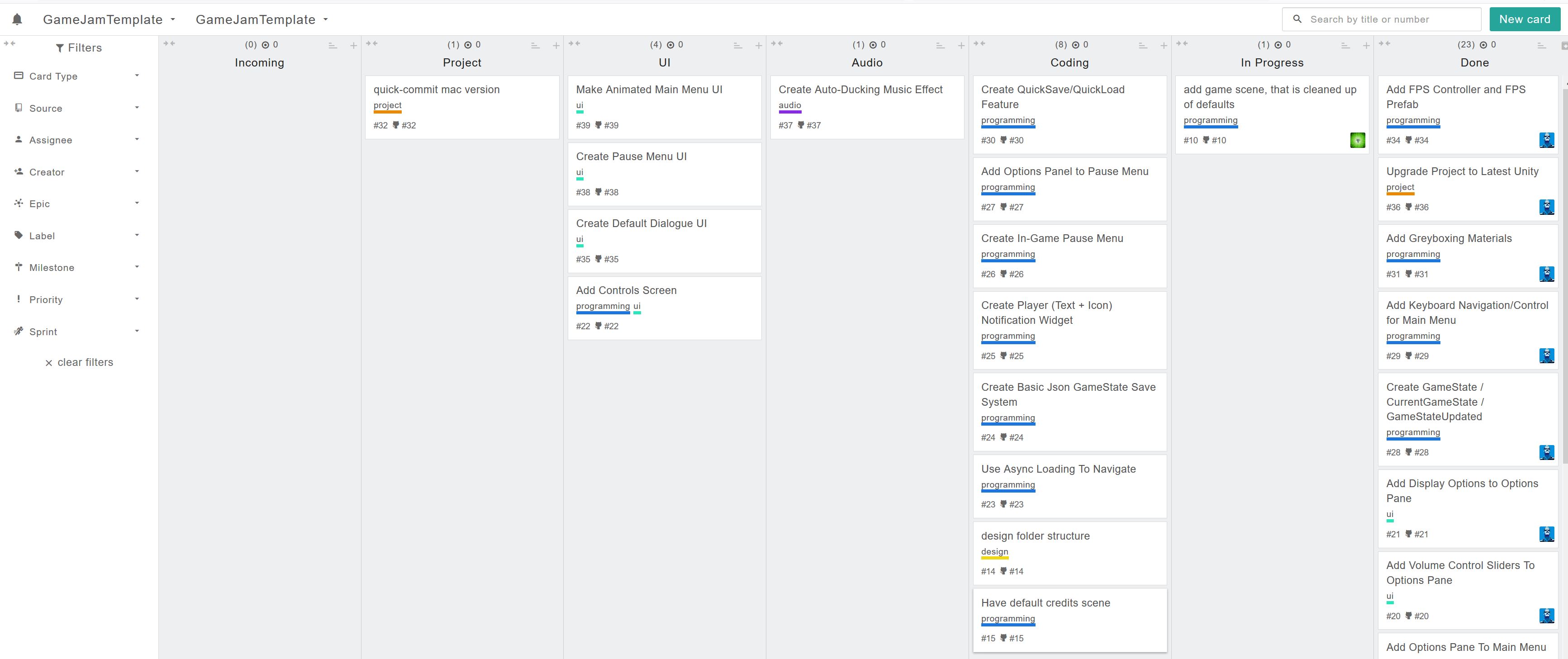 One of our Zube Kanban boards.