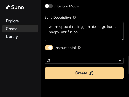 Suno AI - Create Song Form